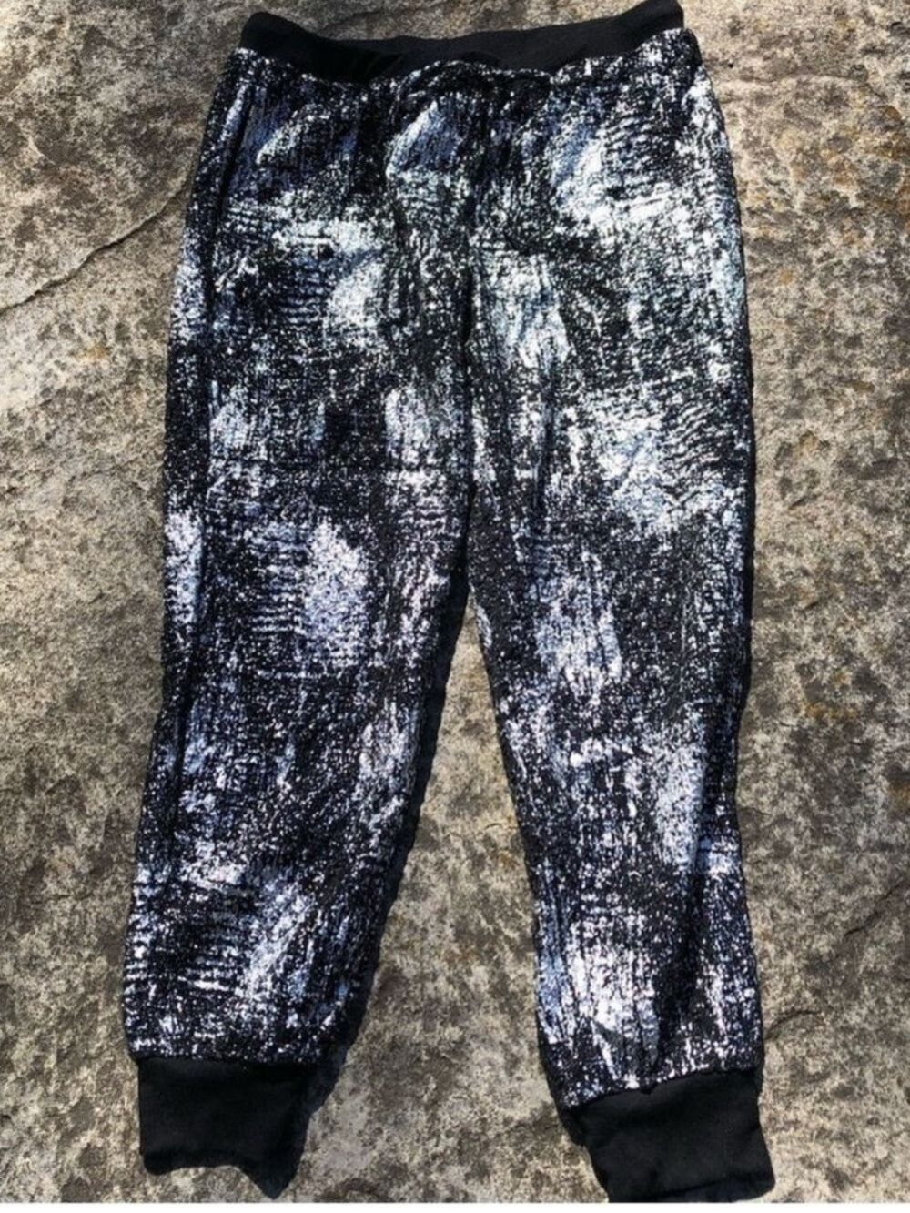 DRA Los Angeles Silver Mesh Metallic Joggers-Sz M
